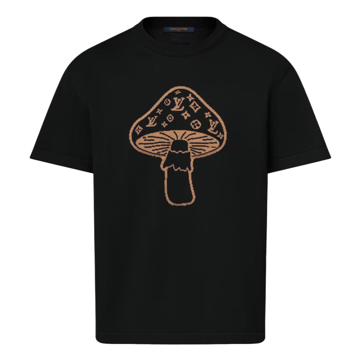 LOUIS VUITTON Short-Sleeved Intarsia Crewneck T-shirt 'Intarsia Mushroom' 1AJBUX