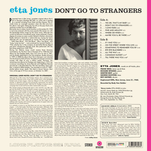 Etta Jones: Don't Go To Strangers - 180-Gram Pink Colored Vinyl ( LP )