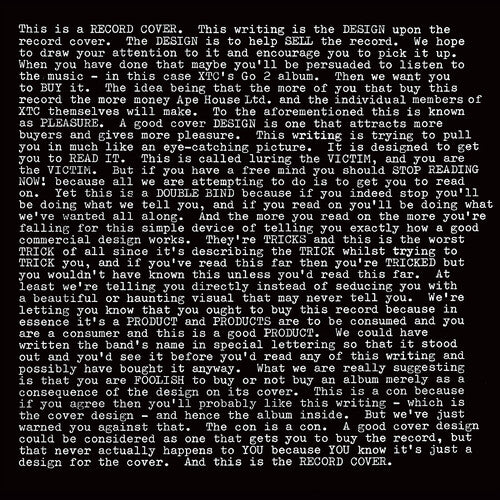 XTC: GO2 - 200gm Vinyl ( LP )