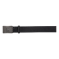Pony Plaque Leather Belt Black