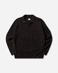 Men's Chenille Cotton Polo Lens Sweater Black