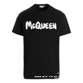 Alexander McQueen Graffiti T-Shirt 'Black' 622104-QTZ57-0901