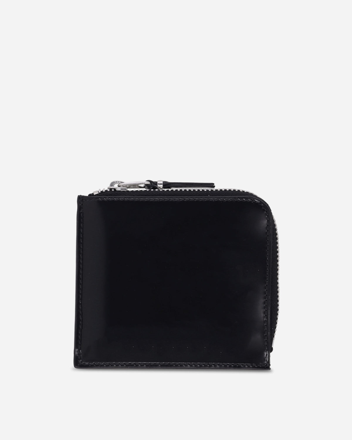 Mirror Inside Zip Around Wallet Black / Silver