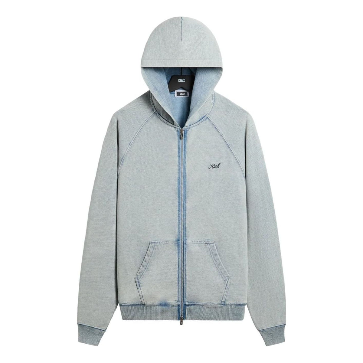 KITH Indigo Fleece Wilder Full Zip Hoodie 'Pale Indigo' KHMA030195-5147 - KITH Professional Edition