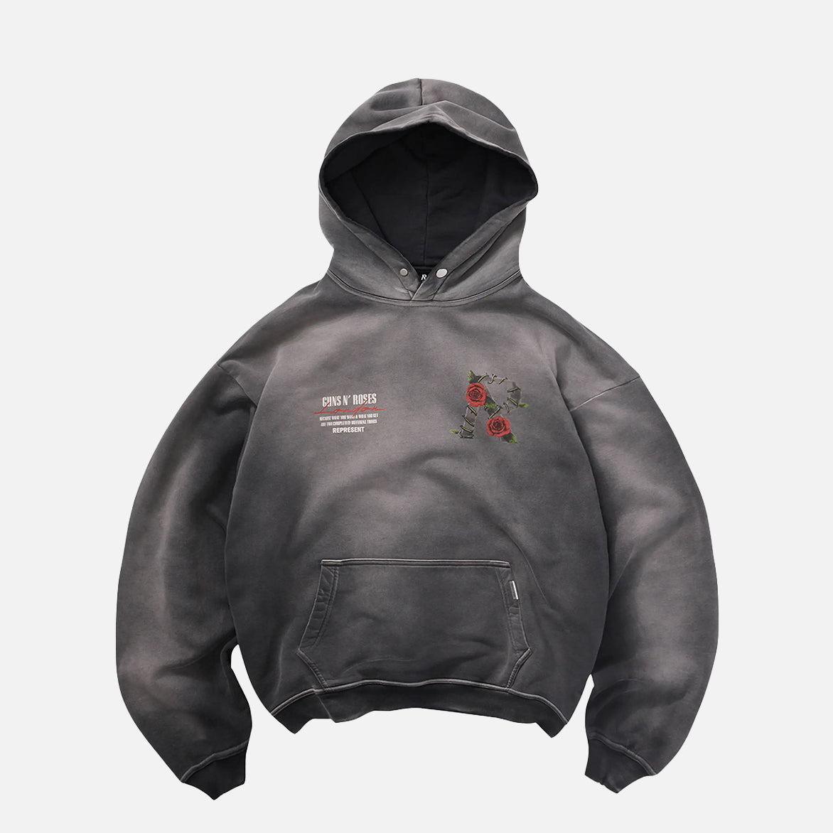 GUNS N` ROSES TOUR HOODIE - STAINED BLACK