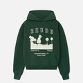 THOUSAND PALMS HOODIE - VINTAGE FOREST GREEN /  WHITE