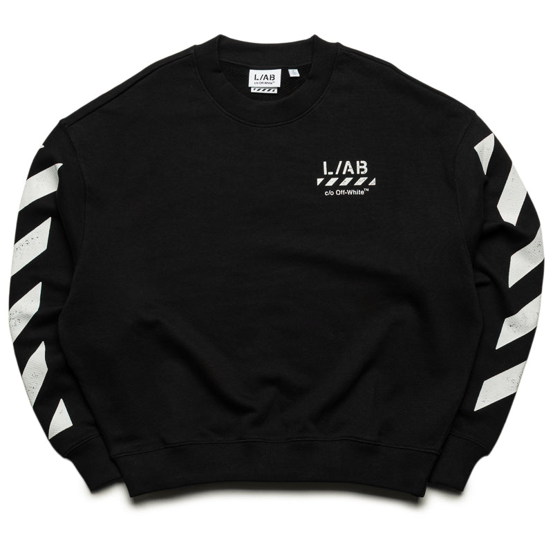 L/AB c/o Off-White Diagonal Crewneck - Black