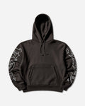 Motif Print Hoodie Black