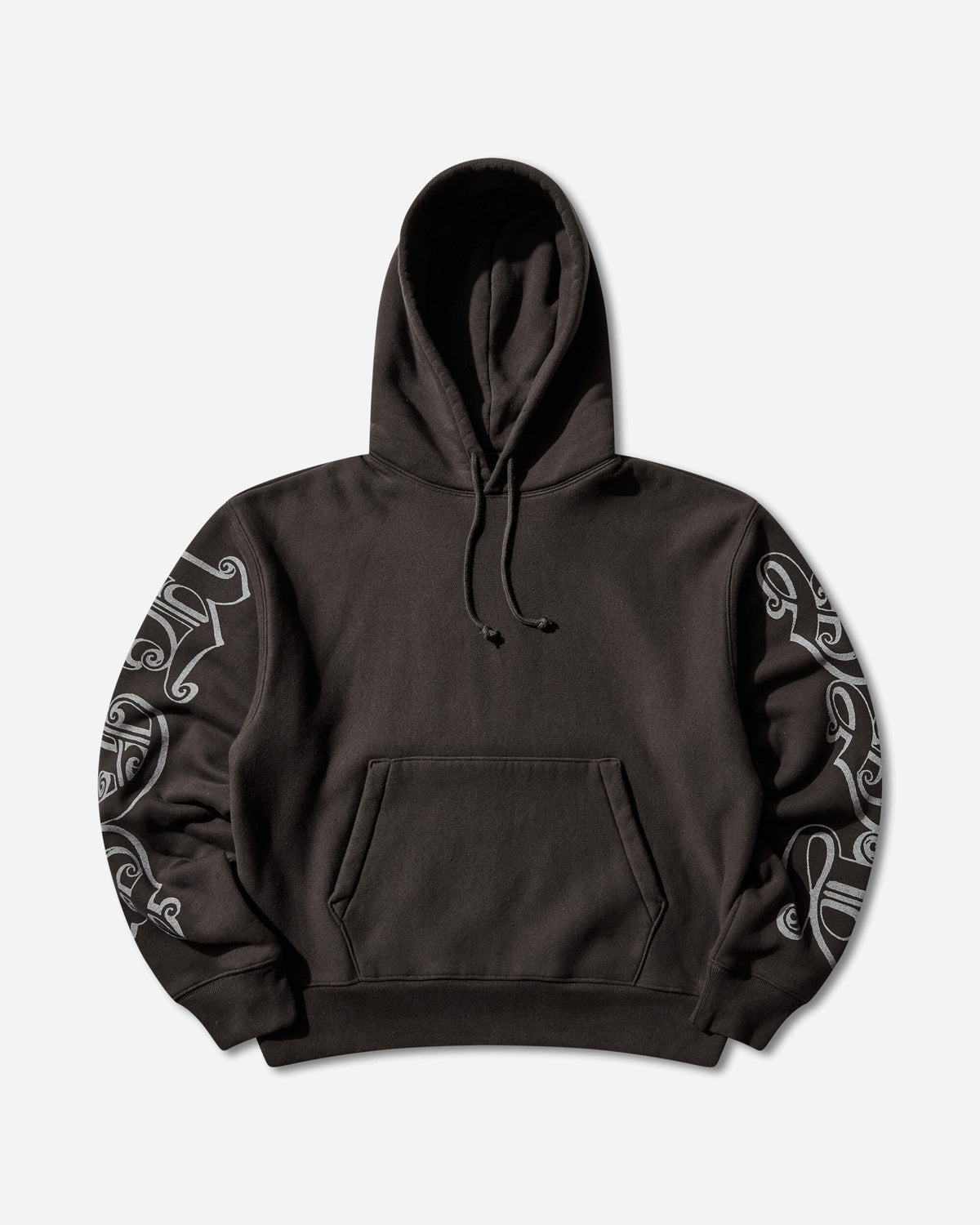 Motif Print Hoodie Black