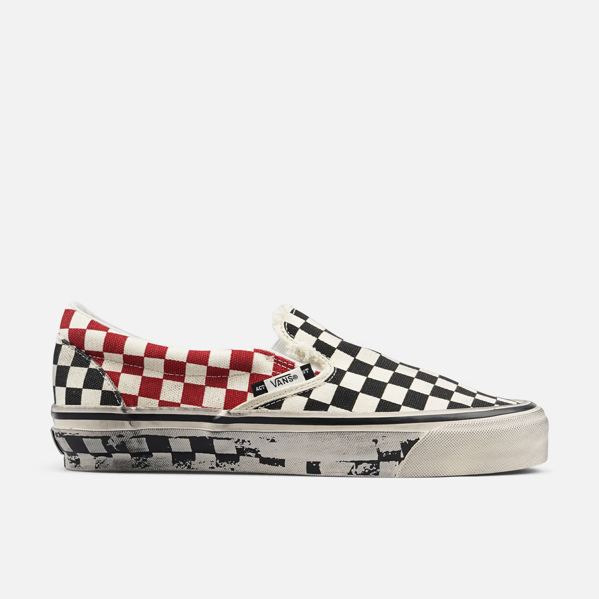 SLAM JAM X VANS "ACT OF DISAGREEMENT" LX CLASSIC SLIP-ON 98 - BLACK / CHECKERBOARD
