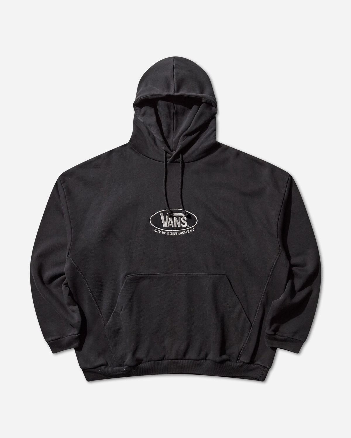 Act of Disagreement Oval Logo Hoodie Washed Black