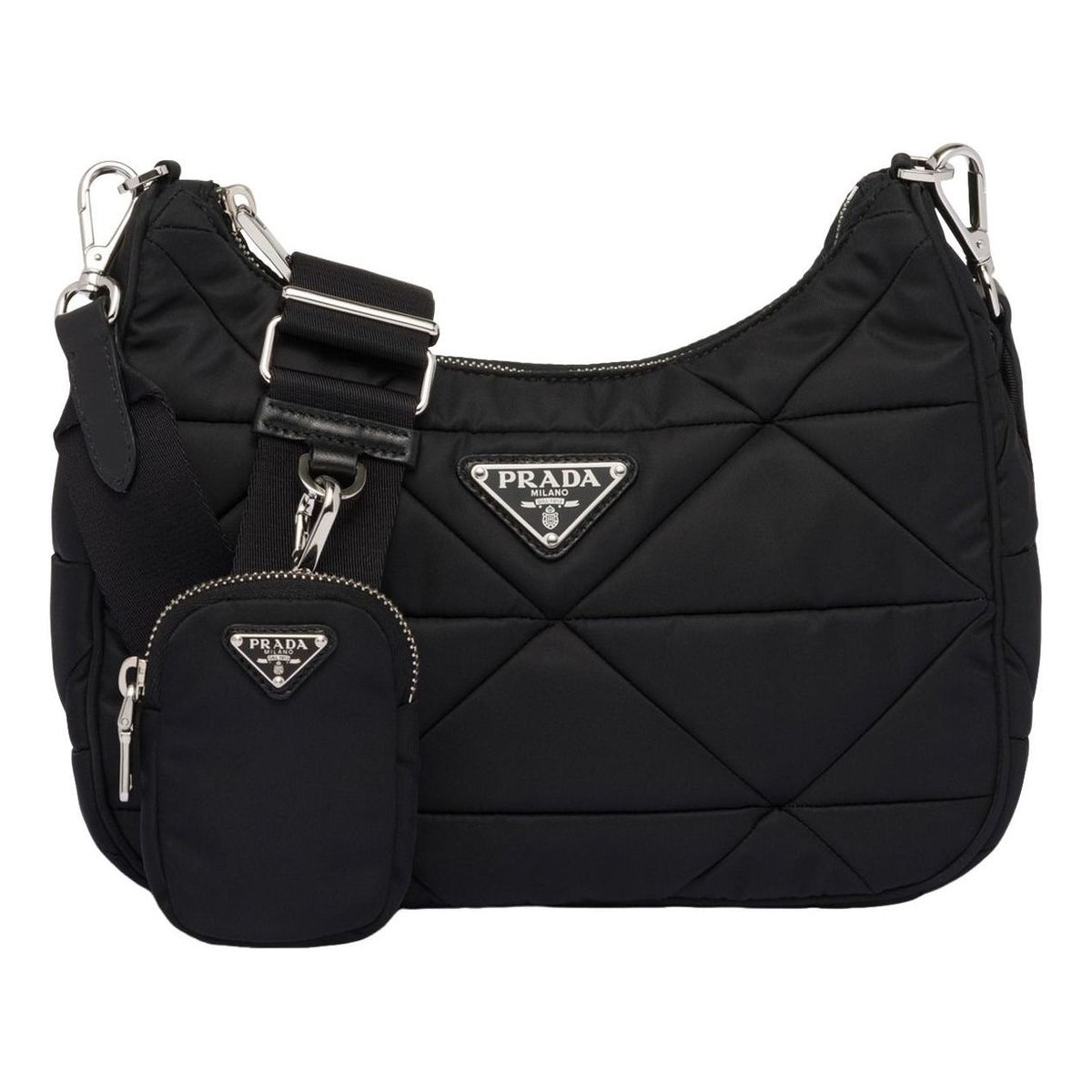 (WMNS) PRADA FW25 Padded Re-Nylon Shoulder Bag 'Black' 1BC151-RDJN-F0632