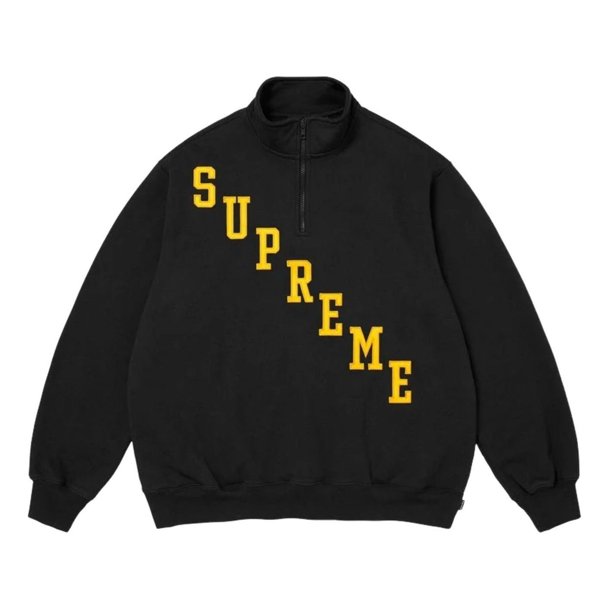Supreme FW26 Slant Appliqué Half Zip Pullover 'Black' FW26SW70-BLACK - Supreme Professional Edition
