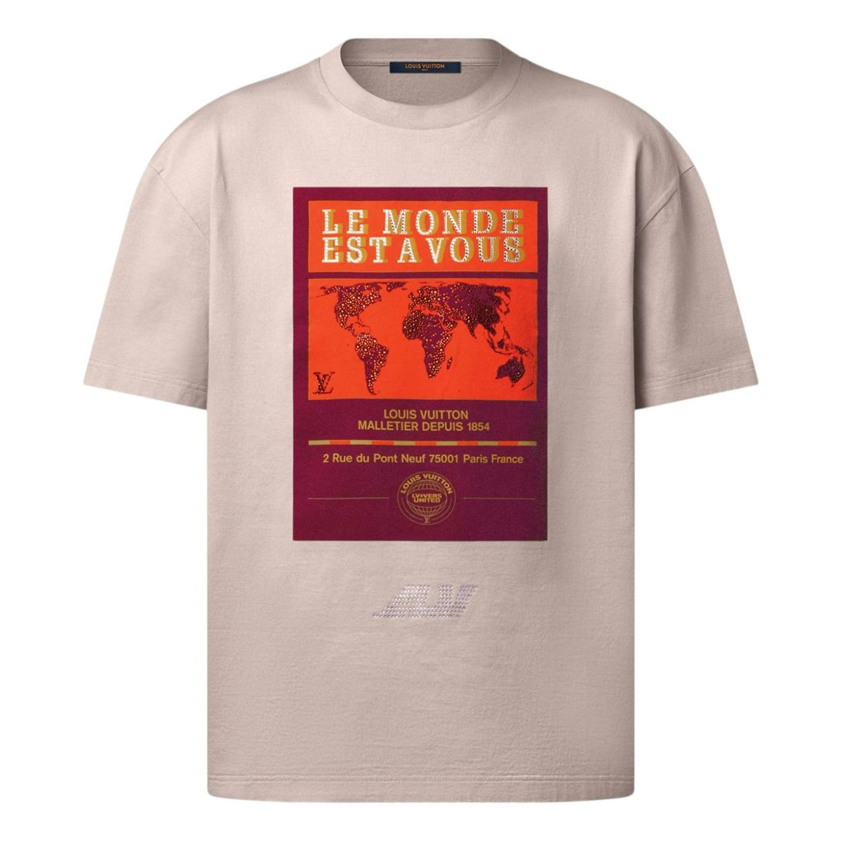 LOUIS VUITTON Embellished Graphic Cotton T-Shirt 'Ivory' 1AHCKV