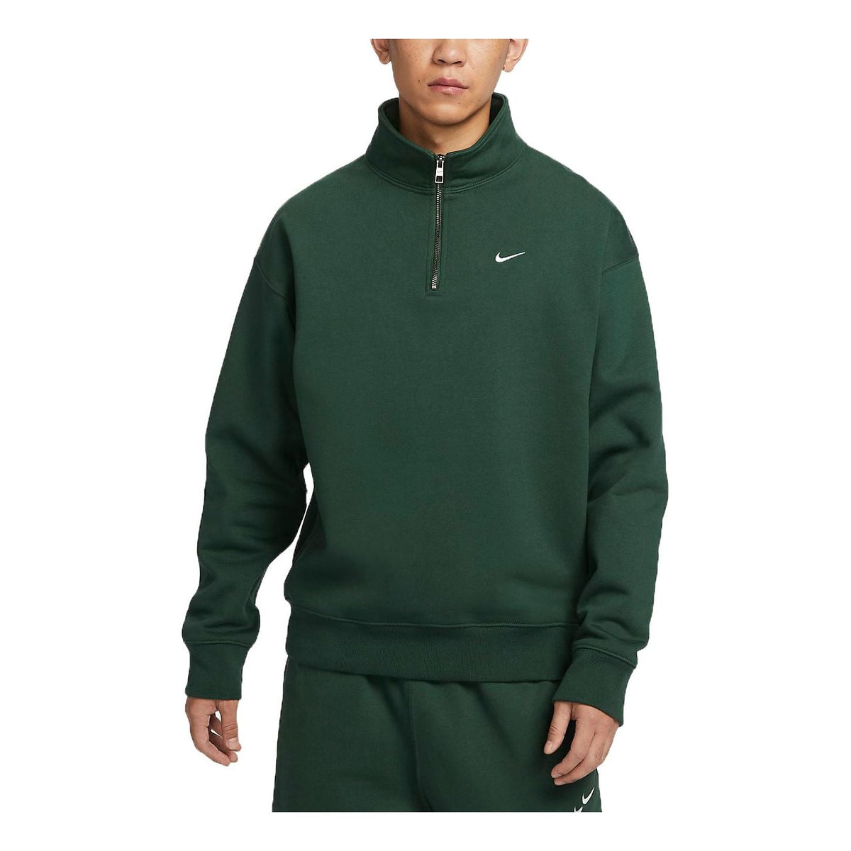 Nike Solo Swoosh 1/4 Zip Sweatshirt (Asia Sizing) 'Green' DQ5210-323