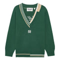 Mitchell & Ness Branded Contrasting V-Neck Sweater 'Green' MNHLAWTOKJ011-GRN