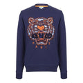 Men's KENZO Pattern Embroidered Round Neck Pullover Blue F965SW0014XA-78
