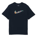 Men's Nike Flowers Large Logo Casual Sports Solid Color Round Neck Short Sleeve Black T-Shirt DV1215-010