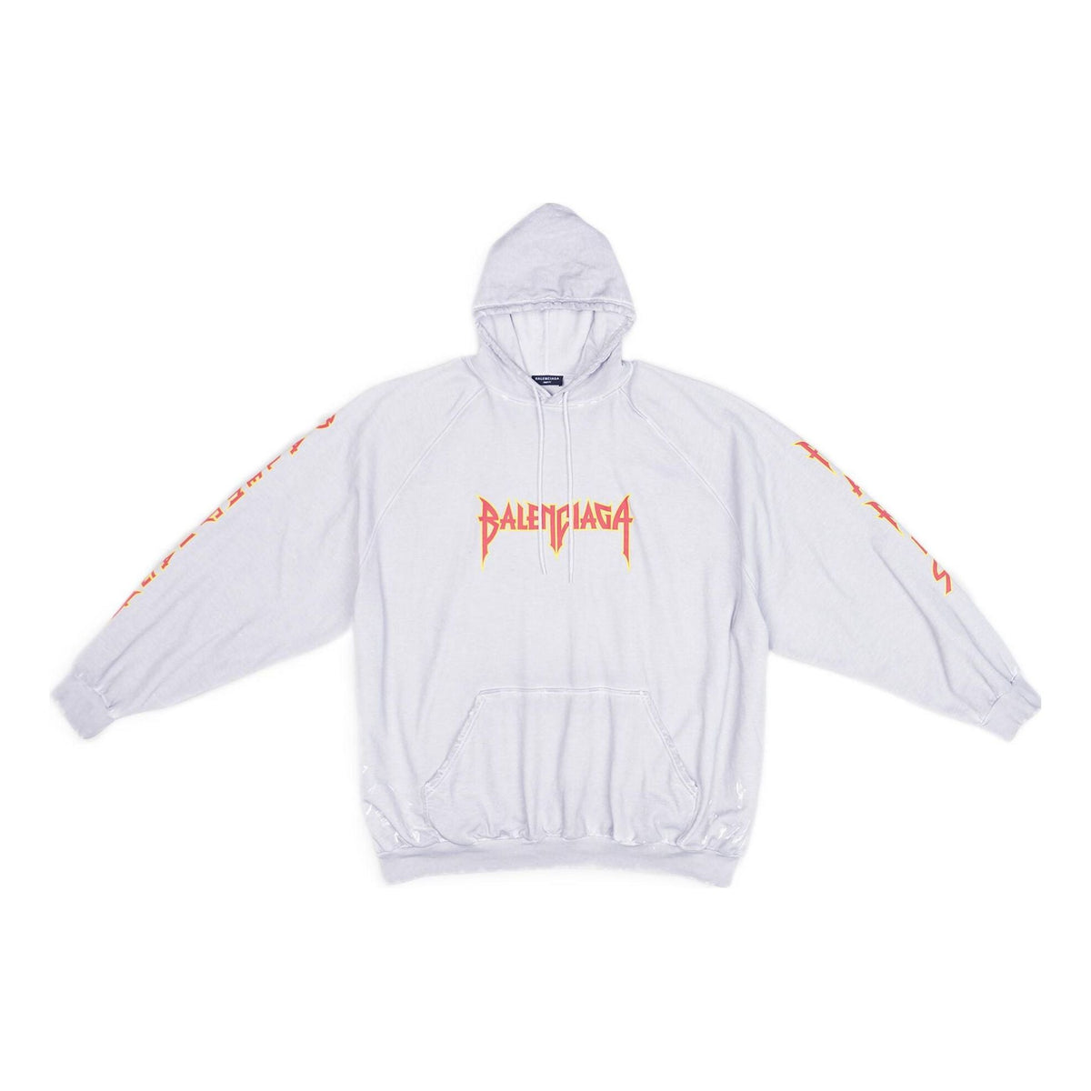Balenciaga Metallica Hoodie Oversized Fit 'Dirty White Orange' 697879TMV890901