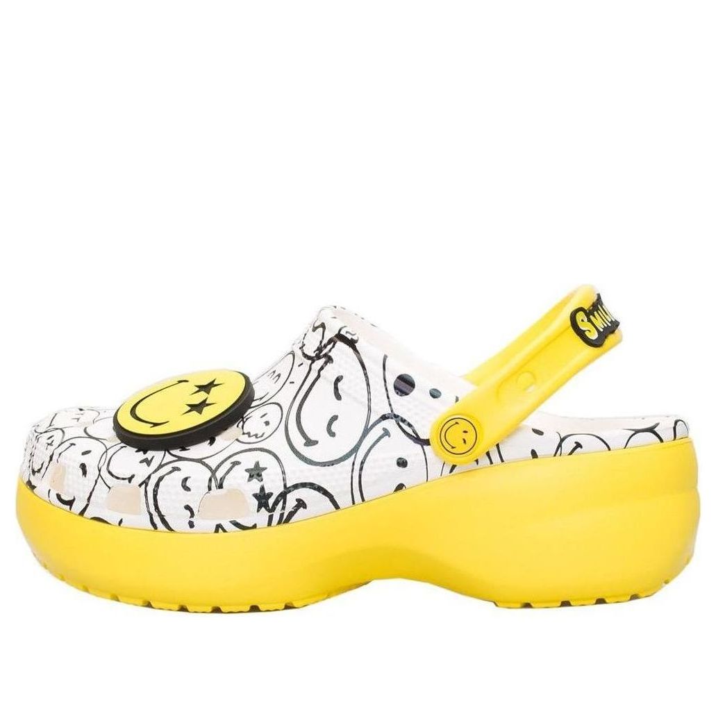 (WMNS) Crocs x Smiley World Charm Classic Platform Clogs 'Yellow White' 207980-94S