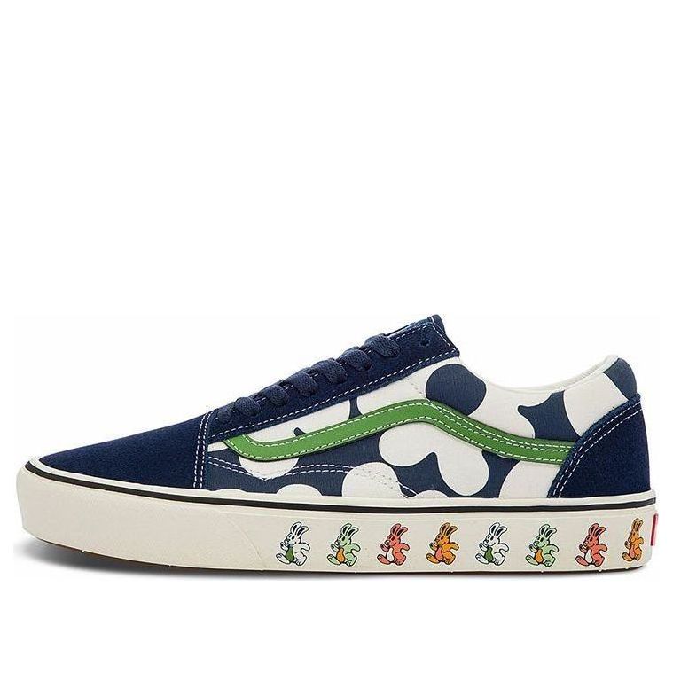 Vans Old Skool Casual Skate Shoes Unisex Blue White Flower Printing 'Blue White Green' VN0A5DYCB1U
