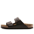 Birkenstock Arizona Natural Leather Narrow Fit Sandals 'Dark Brown' 0051103