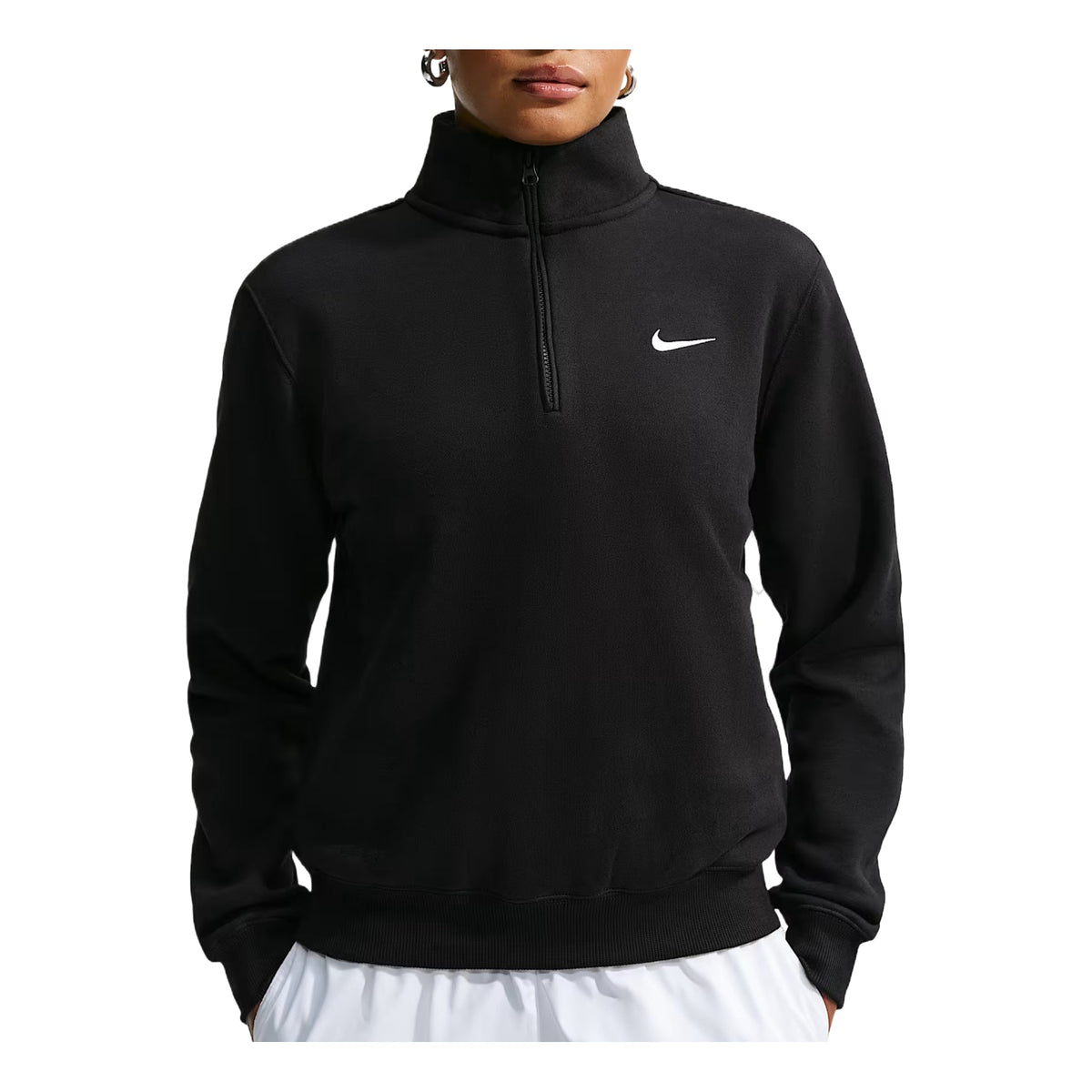 (WMNS) Nike Studio Fleece Medium Weight 1/4-Zip Top 'Total Black Sail' IV4886-001 - Nike Professional Edition