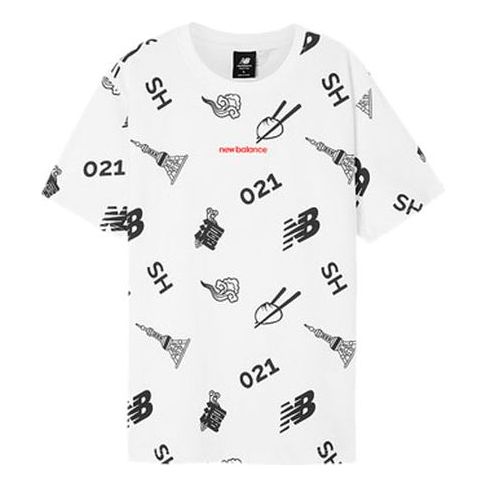New Balance Unisex Printing Round-neck White AMT02372-WT