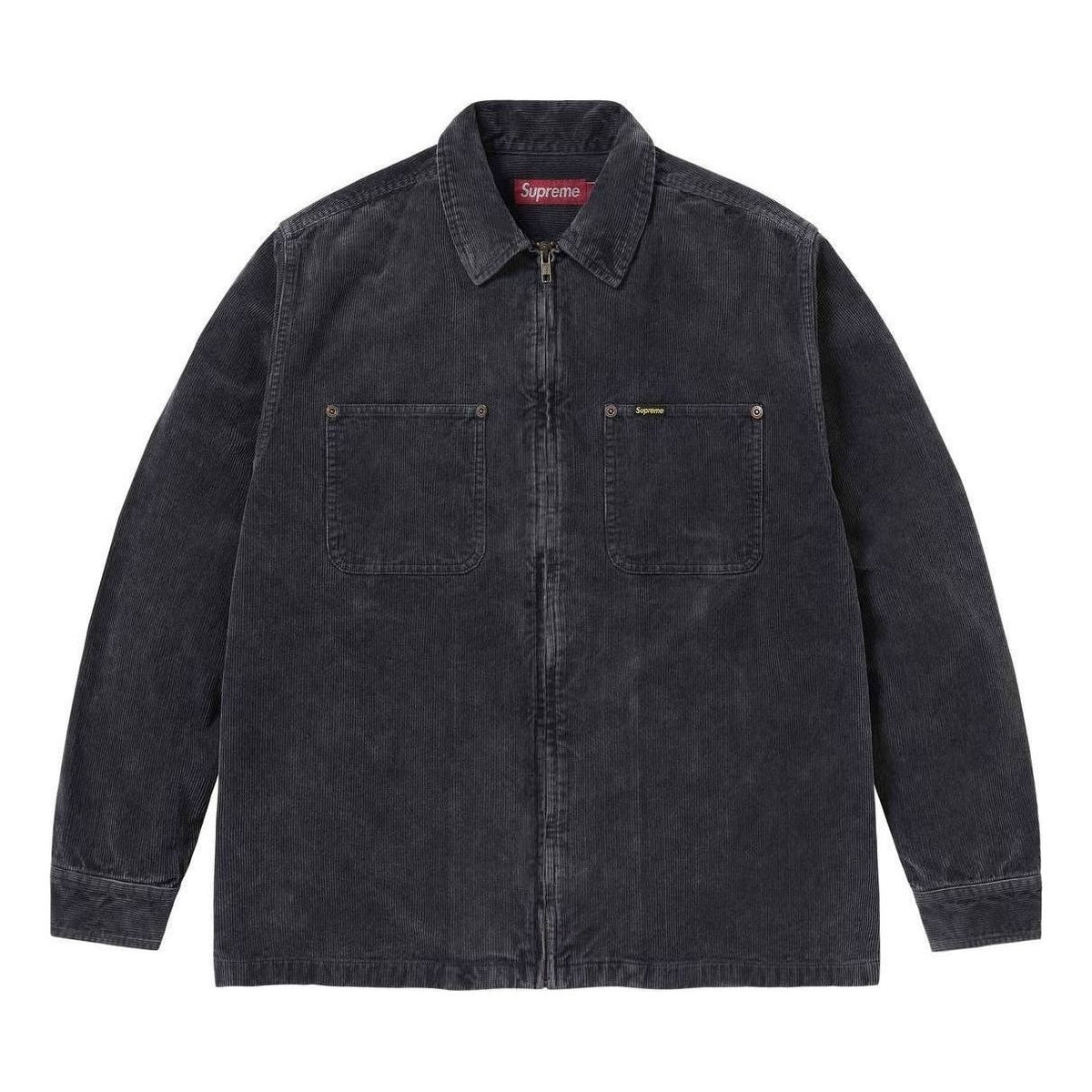 Supreme Washed Corduroy Zip Up Shirt 'Black' SUP-SS24-042