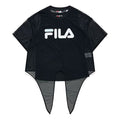 FILA FUSION Street Sports Alphabet Logo Short Sleeve Tops Black T11W133101F-BK