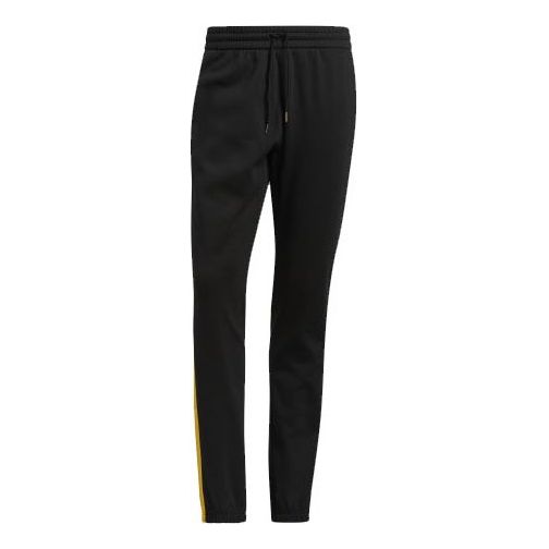 adidas Cny Rose Pant Logo Stripe Basketball Sports Long Pants Black GN5368