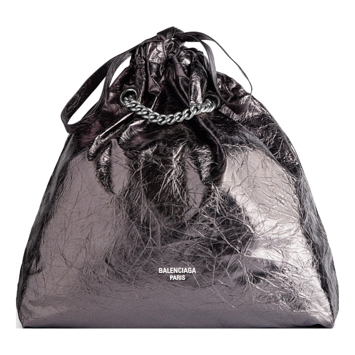 (WMNS) Balenciaga Crush Medium Tote Bag Metallized 'Grey' 7429412AATG1314