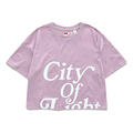 FILA FUSION Graffiti Alphabet Printing Loose Round Neck Short Sleeve Purple T-Shirt T11W136104F-VT