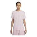 Nike Solid Color Logo Embroidered Knit Round Neck Short Sleeve Pink AR4999-665