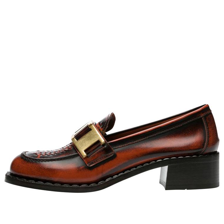 (WMNS) PRADA Woven 40mm Loafers 'Brown' 1D193M_P39_F0049