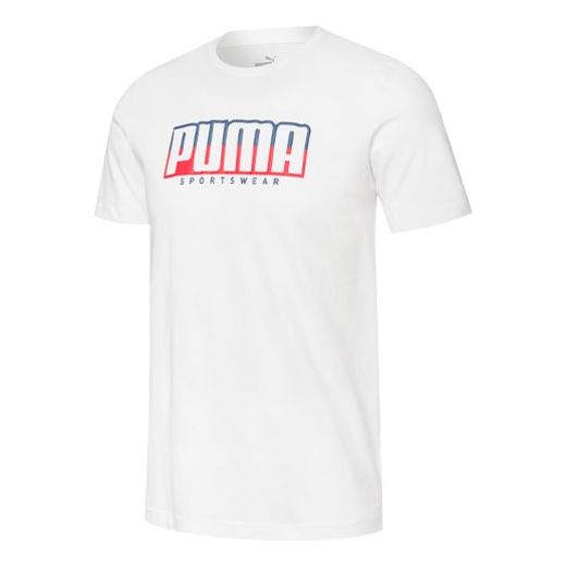 PUMA Athletics Logo Tee 'White' 583831-02