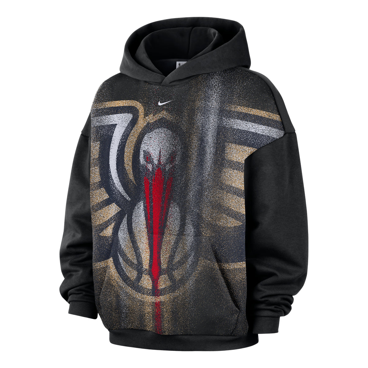 Nike New Orleans Pelicans Standard Issue Therma-FIT Fleece Hoodie 'Black White' IQ2547-010 - Nike Professional Edition