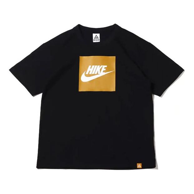 Men's Nike SS22 Logo Printing Round Neck Pullover Short Sleeve Black T-Shirt DR7756-010