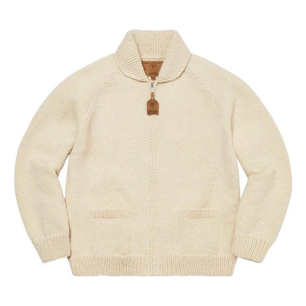 Supreme Box Logo Cowichan Sweater 'White Red Black' SUP-FW22-751