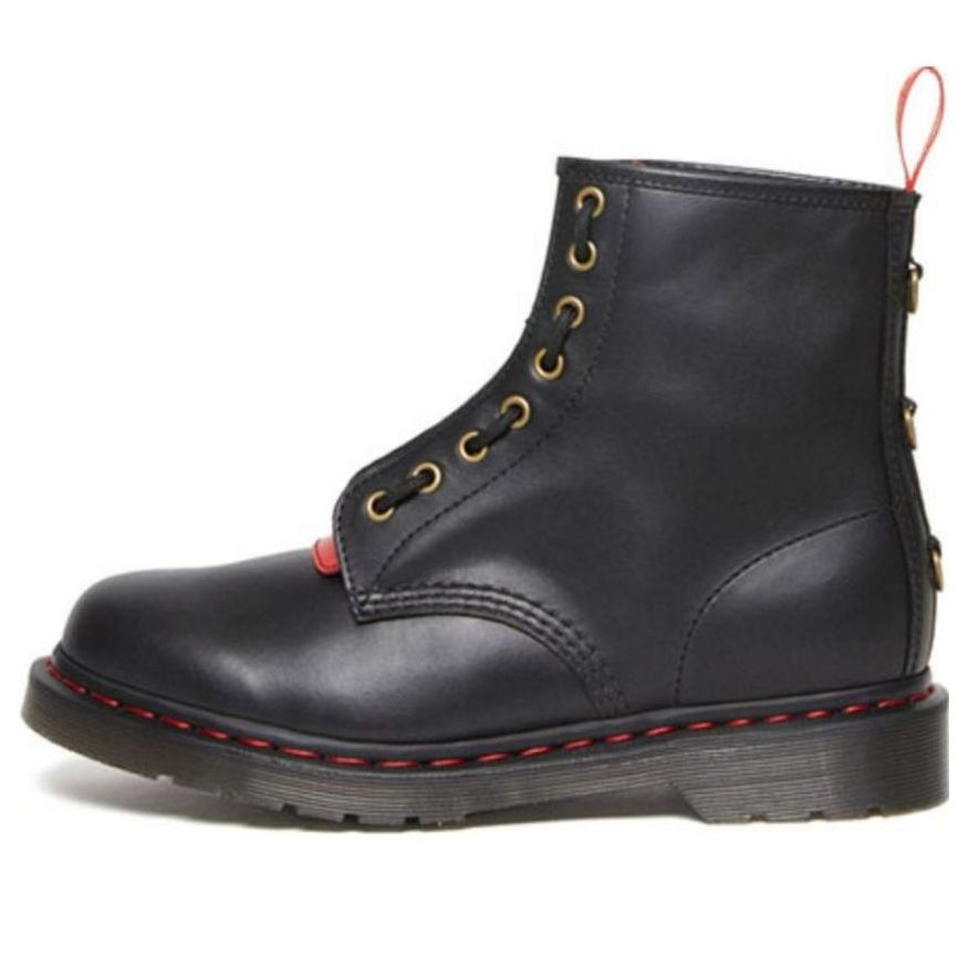 Dr. Martens 1460 Year of the Rabbit Leather Lace Up Boots 'Black Red' 30556004