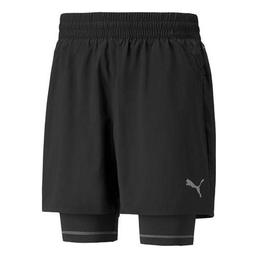 PUMA Graphic 2-In-1 5 Running Shorts 'Black' 521049-51
