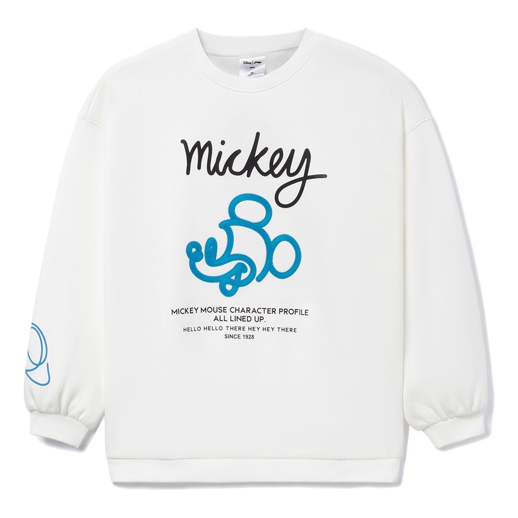 (WMNS) Li-Ning x Disney Mickey Mouse Graphic Sweatshirt 'White' AWDRD64-1