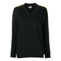 (WMNS) KENZO Logo V neck Sports Hoodie Black F952SW774952-99B