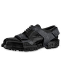 LOUIS VUITTON Harness Derby Shoes 'Black with Monogram Straps' 1A8ACU