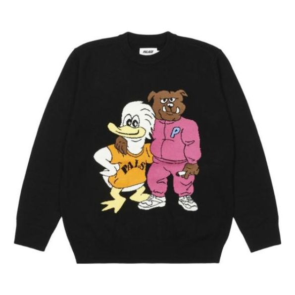 Palace Dog And Duck Knit Long Sleeve 'Black' P22KW068