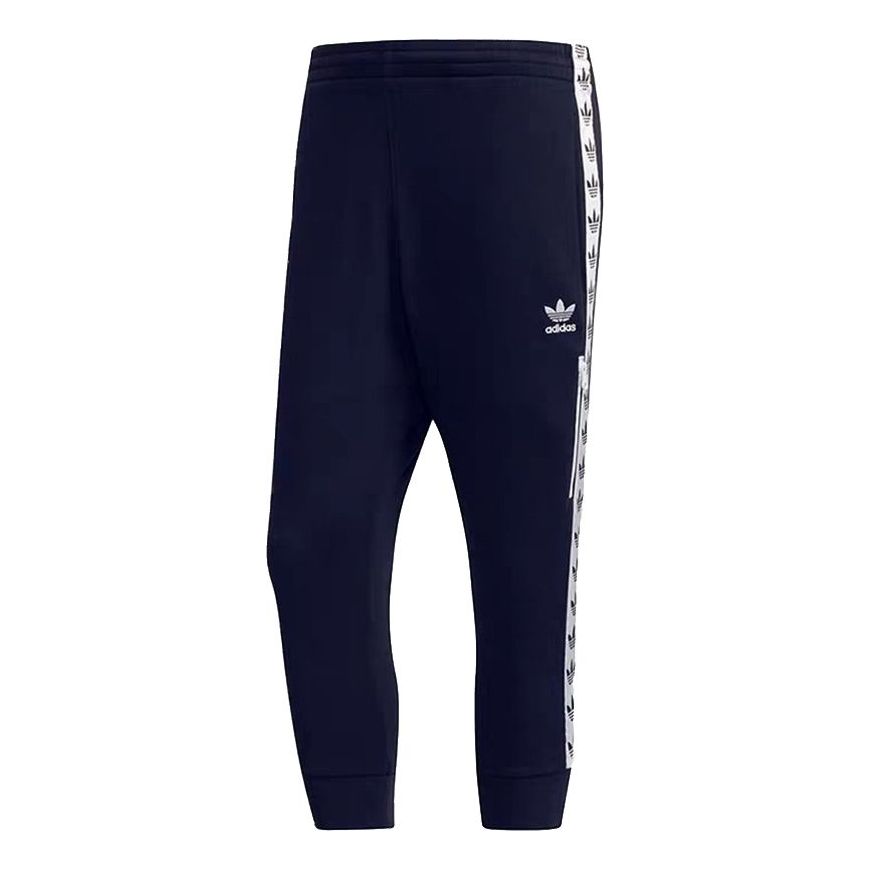 adidas originals Classic Logo Casual Sports Cropped Pants Navy Blue DX4229