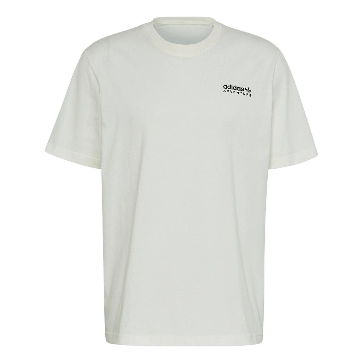 Men's adidas originals ' Outdoor Logo Printing Short Sleeve Jade White T-Shirt HK5011