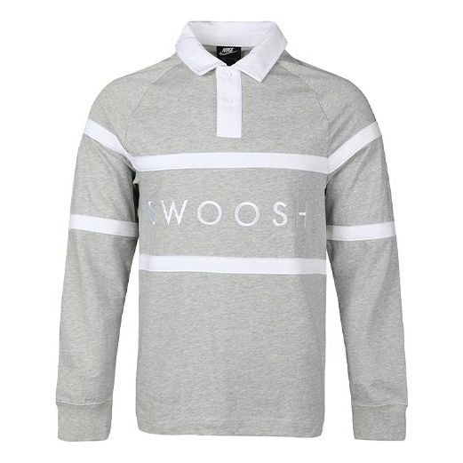 Nike As Sportswear Swoosh Rugby Polo 'Grey' CV0170-063