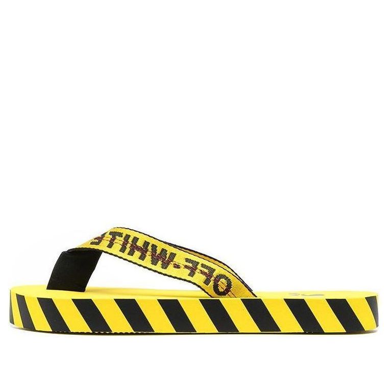Off-White Industrial Flip Flops 'Logo Tape - Yellow' OMIC002R21MAT0021810