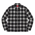 Supreme Shadow Plaid Flannel Zip Up Shirt 'Black White' SUP-FW22-275